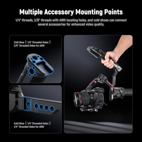 NEEWER RS4 RS3 Adjustable Gimbal Sling Handle Grip with NATO Rail, Compatible with DJI RS4 RS4Pro RS3 RS3Pro RS3Mini RS2 RSC2 Ronin-S Ronin-SC for Low Angle Shot, Max Load 13.2lb, ST49 ST49 w NATO Rail