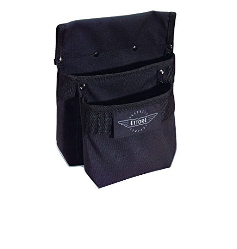 Maya Ettore utility pouch, compact black tool pouch with zippered compartments and adjustable belt loop