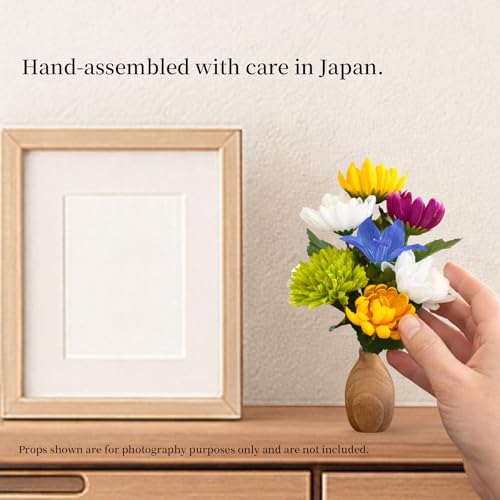 Artificial Japanese Mini Buddhist Altar Flowers, Carefully Assembled in Japan (10 Inch, Set of 2 – No Pot– NO.350-2) 10 Inch