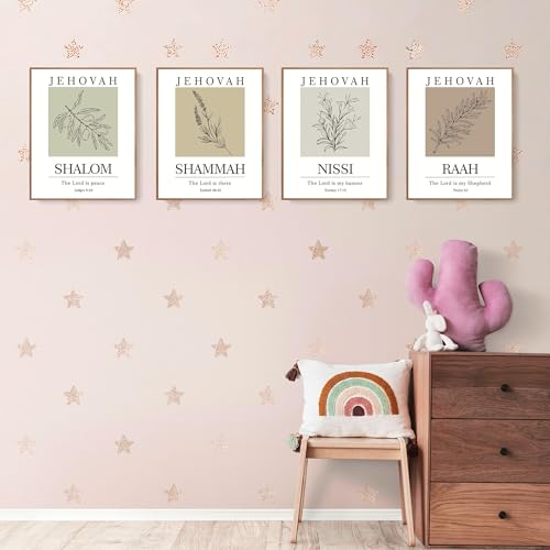 LARTSFRO Christian Wall Art Decor, Scripture Art Wall Decor, Jehovah Bible Verse Posters, Christian Gifts for Women, Christian Gifts, Posters for Room Aesthetic, 10x8 Inch Set of 4 Unframed