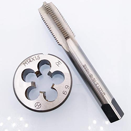 Yodaoke HSS M14 x 1.5mm metric left-hand tap and die set with threaded cutting tools