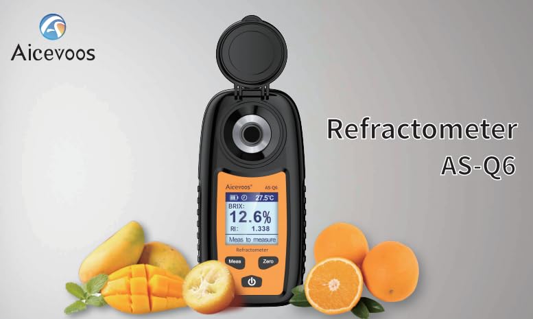 [Australia - AusPower] - Digital Sugar Brix Refractometer brix Meter Automatic Temperature Compensation Range 0-35%，±0.2% Precision, Perfect for Fruits, Juices, Vegetables, Drinks and Coffee Large 