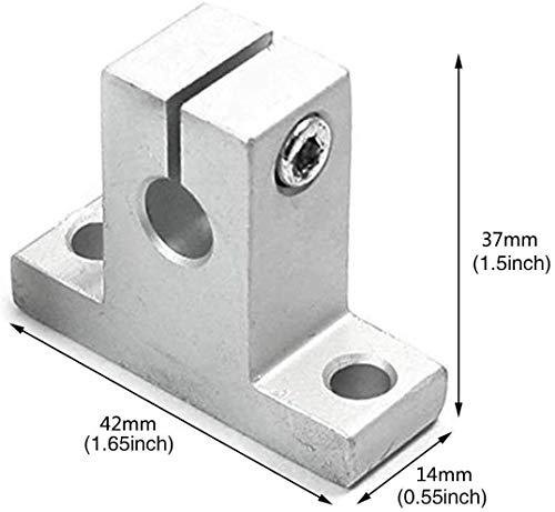 4pcs SK12 Aluminum Linear Motion Rail Clamping Guide Support for 12mm Dia Shaft