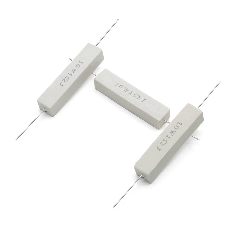 [Australia - AusPower] - 10PCS 10W 1 Ohm Ceramic Resistor, Power Resistor Assortment Cement Resistor Kit Wirewound Resistor 