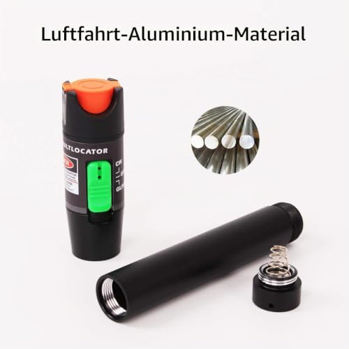 2 Pieces Visual Fault Locator 30 Km, VFL Test Kit Includes Single Mode 9/125μm FC Male to LC Female Adapter, Fibre Optic Light Pen Tester for Testing Fiber Optic Power Cables