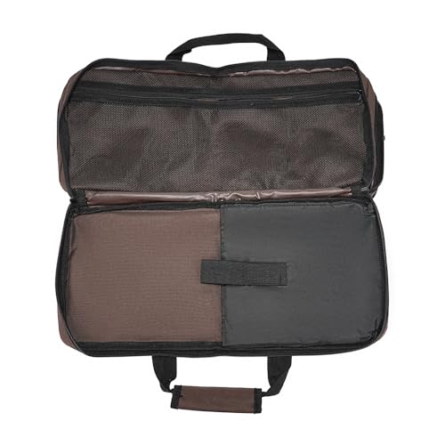 EVERPRIDE 4 Sections - Brown - Chef Knife Bag Holds 20 Knives 4 Storage Compartments,Professional Culinary Case with Shoulder Strap, Black, Laptop/Tablet Padded Slot - Knives Not Included
