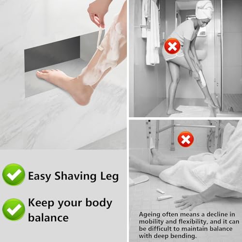 Uni-Green Ready Tile Small Shower Niche Footrest 16" x 8" x 4"（Inside 14" × 6" × 4"） for Foot Rest and Soap Holder Recessed Wall Niche Insert, Tileable Niche for Shower Shaving.