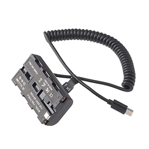 FocusFoto USB-C to NP-F550 Dummy Battery Adapter Cable for Sony NP-F970 NP-F570 NP-F750 NP-F770 F960 F530 F330 to Power Camera Field Monitor Video LED Light DSLR Mirrorless Camera (Pack of 2) 35-100cm/13.8in-39.3in (Pack of 2)
