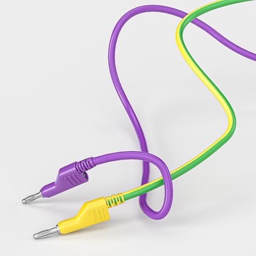 Goupchn 4mm stackable banana plug silicone test leads, 8-piece set in eight colors, 3.3ft/1m cords