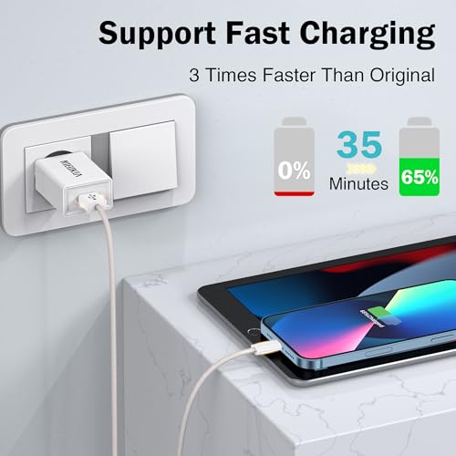 NIBIKIA USB to Lightning Cable 1 m + 1 m, [MFi Certified] iPhone Charging Cable | Apple Charging Cable iPhone Cable Fast Charging Cable for iPhone 14 13 12 11 Pro/Pro Max/Mini, XR XS Max X, 8 7 6 6s Plus