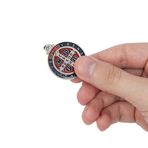 Intercession Saint Benedict Color Medal Silver - Large 1-1/4 Inches