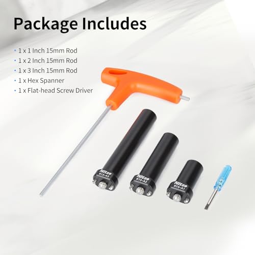 Nitze 15mm Rod Kit with 1/4" Screw and Removable Locating Pins - R15-AK R15-AK (with 1/4" Locating pins)