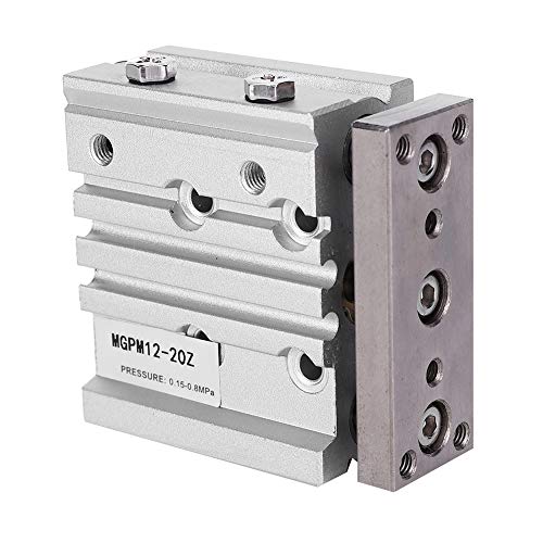 12mm Bore 30-100mm Stroke Pneumatic Air Cylinder, Double Action Triple Rod, M5 Thread Air Fitting Port Aluminum Alloy Cylinder, 1.2 Bar to 10 Bar