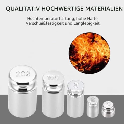Gram Weight, Calibration Gram Weight Set, 5 Pieces Calibration Gram, (1g, 2g, 5g, 10g, 20g) Precise Adjustment Weight, Calibration Weights Accurate, Calibration Weights with 1 Tweezers