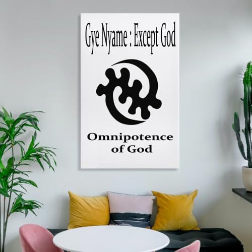 Gye Nyame Except God Adinkra Symbol African Canvas Printing Wall Art Prints Posters Spiritual Faith Minimalist Wall Decor for Living Room Bedroom Office Classroom 12x18inch(30x45cm) style-1 18"L x 12"W