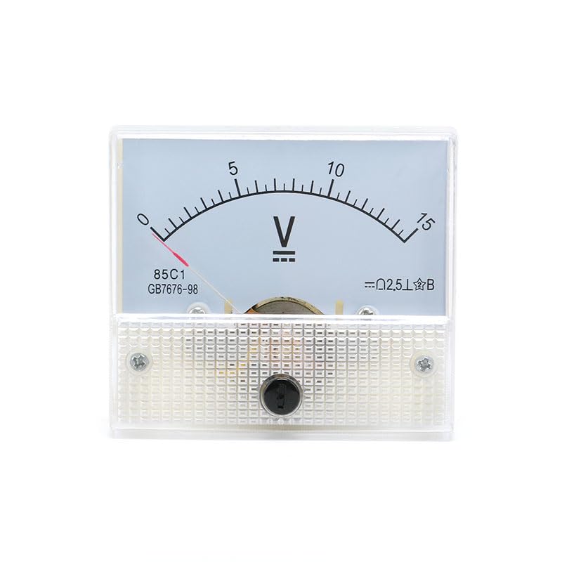 [Australia - AusPower] - 85C1 DC 15V Pointer Voltmeter Analog Volt Panel Meter Gauge Front Face 65 * 56MM Analog Small Meter 0-15V 85C1 