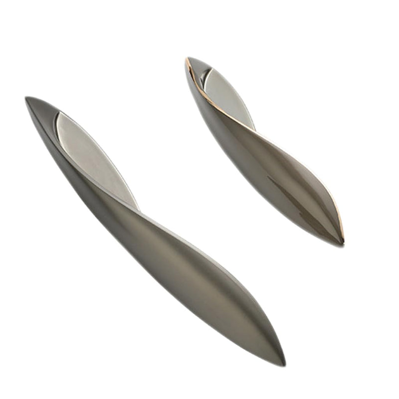 [Australia - AusPower] - 4Pcs Arcuate Pulls Handles Knobs,Modern Elegant Curved Handle Cabinet Pulls,Create a Spatial Aesthetic,S-Shaped Solid Zinc Alloy Drawer Pulls Handles (Ink Gold, 3.8" Hole Centers) Ink Gold 
