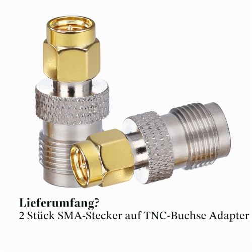 TUOLNK SMA Male to TNC Female Coaxial for Antenna Router SMA Male to TNC Female Coaxial Adapter 2pcs Pack of 2 SMA male to TNC female