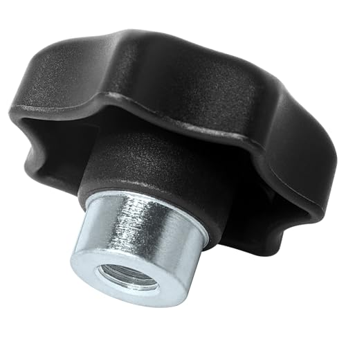 PALOZO L-track fastening knobs, 3/8"-24UNF thread, 6-pack for fully threaded rods and studs