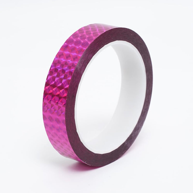 Self-Adhesive Holographic Reflective Tape Prism Tape Holographic Reflective Tape for Keep Birds Away, Craft Projects, DIY Art, Home, Daily Use (Pink, 1 Inch x 55 Yard) Pink