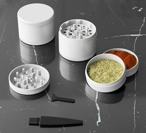 Ceramic Grinder/Crusher, Non-Stick Herb Mill 63mm White