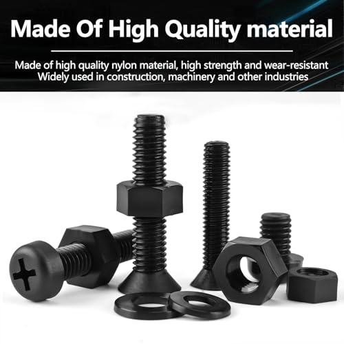 DANA FRED 1275-piece black nylon Phillips pan head screw, nut and washer assortment kit M2-M6