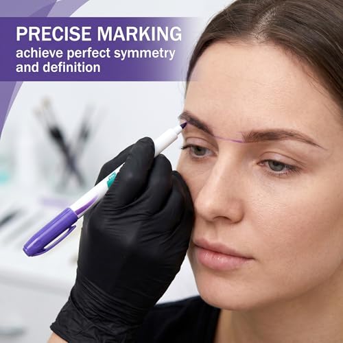 Skin Marker Pens, 2 Piece Set Skin Marker Pens for Permanent Makeup and Cosmetic Line Marking and Positioning with 2 Rulers
