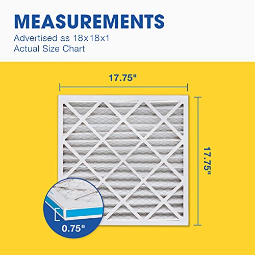 Aerostar 18x18x1 MERV 8 air filter, 6-pack for HVAC and furnace systems