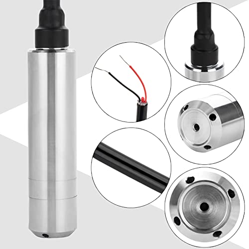 Level Sensor Water Level Sensor DC 24 V 4-20 mA Stainless Steel Liquid Water Level Sensor Level Transmitter with Cable, Range Depth 0-5 m