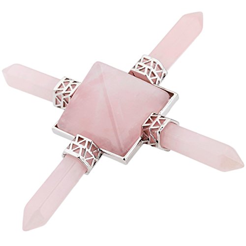 rockcloud Rose Quartz Crystal Pyramid Reiki Chakra Stone Figurine Pink