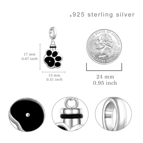 Animal Charms 925 Sterling Silver German Shepherd/Dog Paw/Manatee/Peacock/Parrot/Possum Jewelry Animal Gifts for Women Dog Paw