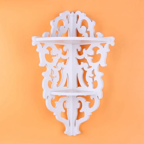 Srliya 2-Tier Corner Wall Shelf, White Decorative Bathroom Storage Rack