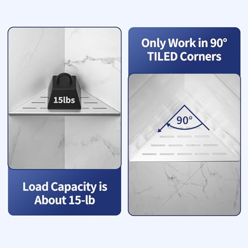 10'' Corner Shower Shelf 2PCS Silver 10''