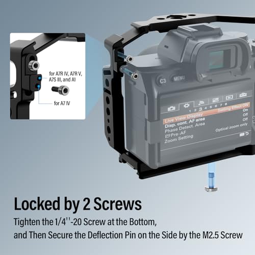 SIRUI Camera Cage for Sony Alpha 7R V/Alpha 7 IV/A7R IV/Alpha 7 S III/Alpha 1 and Top Handle with 3/8"-16 ARRI Locating Pins Mount Bundle
