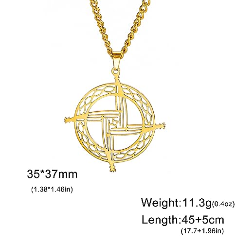 UNIFT Saint Brigid Cross Necklace Stainless Steel Irish Traditional Celtic St. Brigid Cross Pendant Necklace Religious Talisman Jewelry (gold)