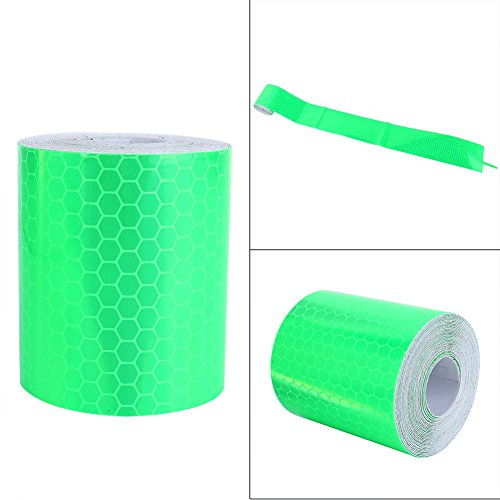 Yosoo Green Reflective Safety Tape, 5cm x PVC Conspicuity Tape, Waterproof High Visibility Hazard Warning for Construction Zones Roadside Alerts