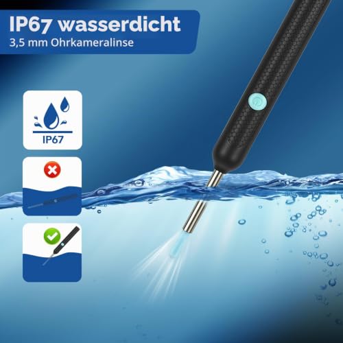 Ear Wax Remover Otoscope, 1920P HD WiFi Ear Cleaner (Black) Black