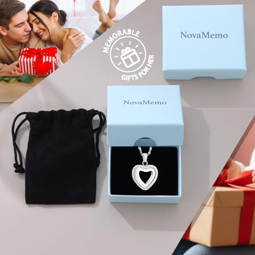 Heart Locket Urn Necklace For Ashes Cremation Jewelry For Pet Lovers Silver-Forever In My Heart