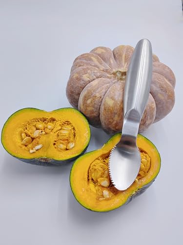 Stainless Steel Grapefruit Spoons with Serrated Edge Serrated Spoon Pumpkin Scraper Pumpkin Core Remover Scoop (Pack of 3) Standard (Pack of 3)