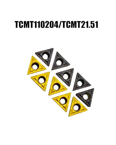 TCMT21.51 TCMT110204 Carbide Turning Inserts Carbide Insert for Lathe Holder TCMT Insert for Steel, Stainless Steel, Aluminum Pack of 10 5pcs TCMT21.51 + 5pcs TCMT21.51