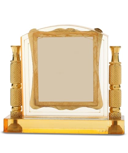 BEXCO Jai Guruji Swaroop Self-Standing Statue – Approx. 3.5x3.5 Inch Guruji Maharaj Photo Frame with Stable Base, Spiritual Divine Blessings Showpiece for Car Dashboard, Office Desk, & Home Decor