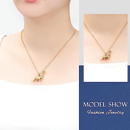constantlife Cremation Jewelry for Ashes for Women Men Stainless Steel Urn Necklace Personality Dinosaur Pendant Keepsake Human Pet Memorial Gift Golden