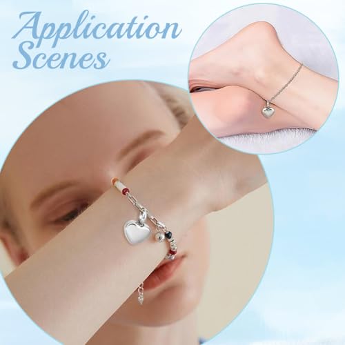 CREATCABIN 2 Packs Small Heart Cremation Jewelry Urn Necklaces, 1.2x1.7cm Silver