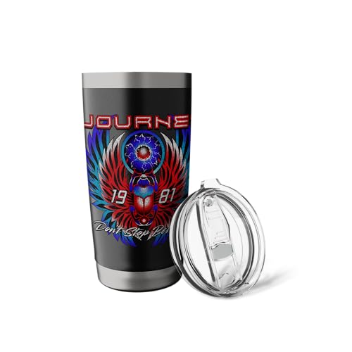 Journey Don't Stop Believin' Scarab Stainless Steel Insulated Tumbler Black 20 Ounces