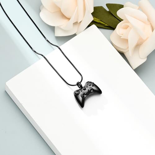 shajwo Game Controller Urn Necklaces for Ashes for Men Black