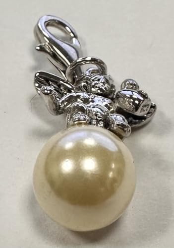 Quiges 925 Sterling Silver Angels Clip On Lobster Clasp Charm Pendant Angel with Pearl