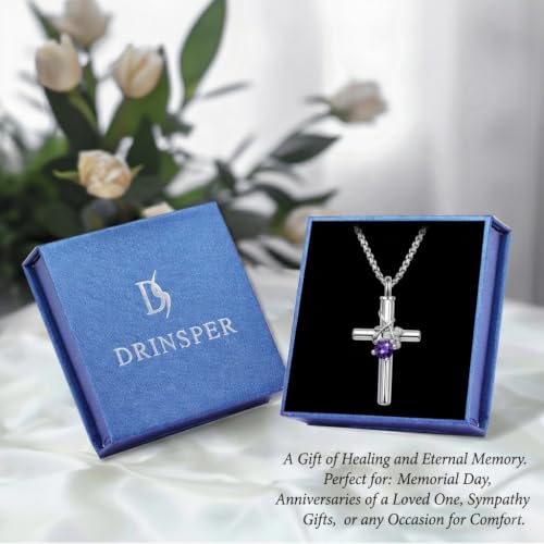 Urn Necklaces for Ashes, Ashes Keepsake Cremation Jewelry for Women Men Cross Urn