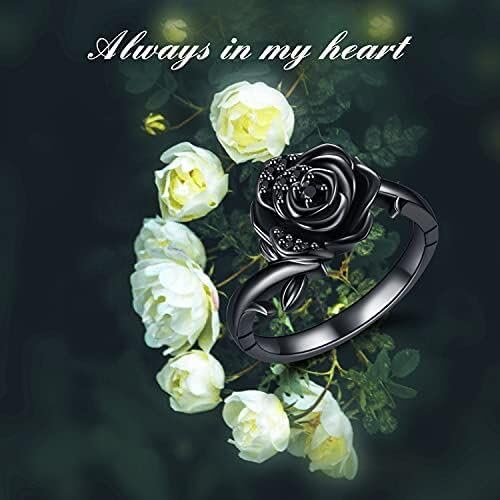 Rose Flower Cremation Urn Ring for Ashes 925 Sterling Silver Rose Cremation Jewelry Memorial Keepsake Ring Gifts for Women 7