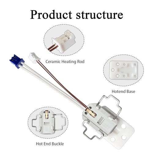 HzdaDeve Heating Assembly Kit for Kobra S1 Max Combo Ceramic Zirconia Heat Insulation Block Heating Component with Heater Cartridge and Thermistor Sensor Heat-Insulating Base Clip for Anycubic Printer 1PK