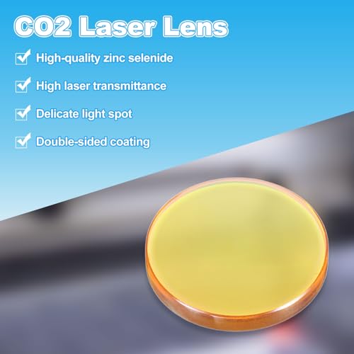 sourcing map CO2 Laser Lens 12mm FL50.8mm Focus Focal Lens Laser Mirror for 0-200W CO2 Laser Engraving Cutting Machine Engraver Cutter 12 x 50.8mm